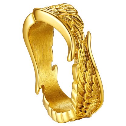 Antique Ring Feather Angel Wing for Men Women
