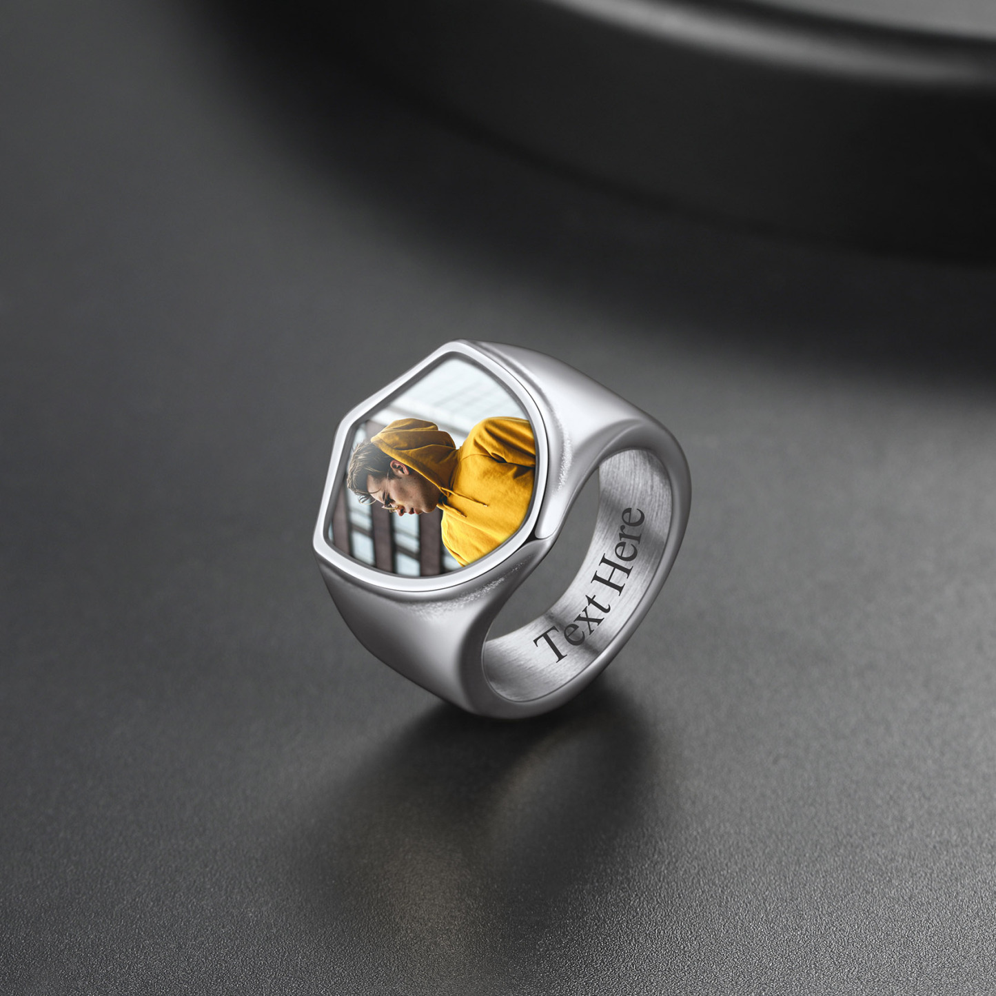 Personalized Engraved Photo Ring