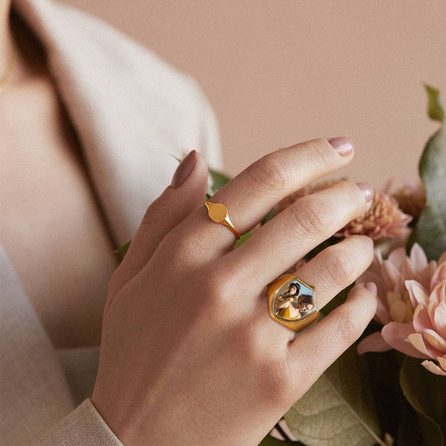 Personalized Engraved Photo Ring