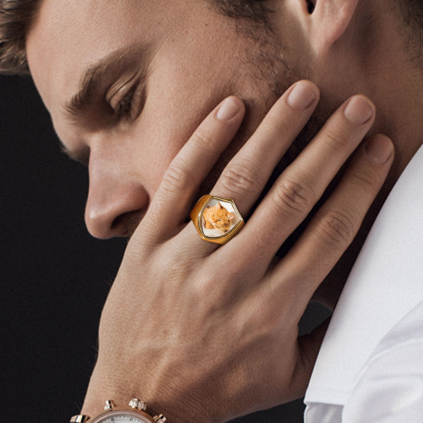 Personalized Engraved Photo Ring