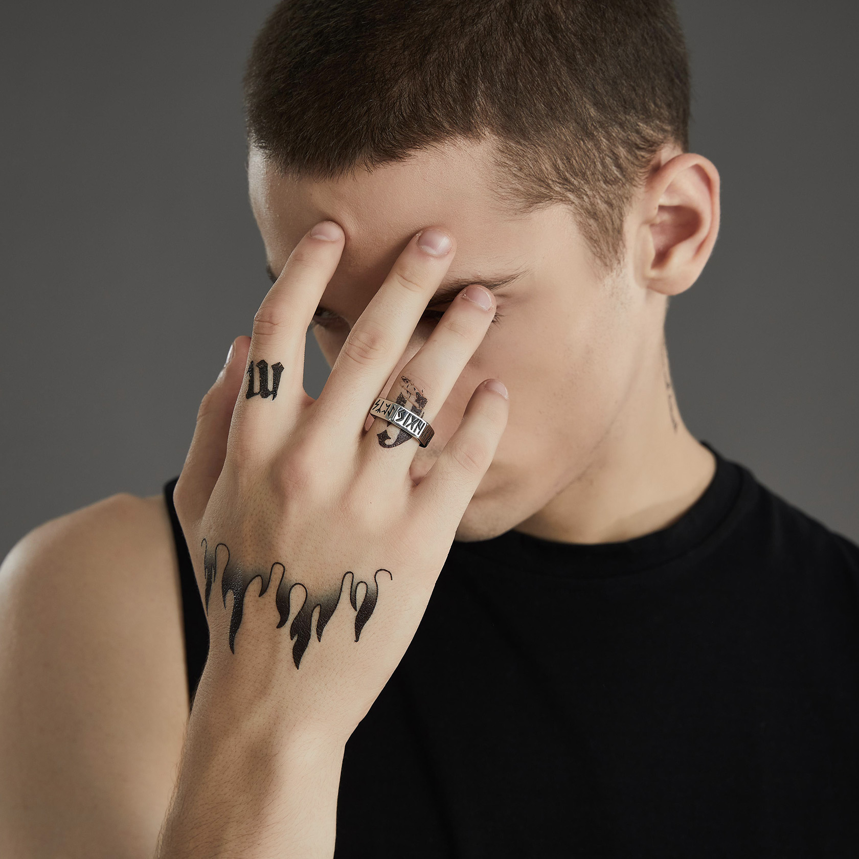 Nordic Rune Hexagonal Ring