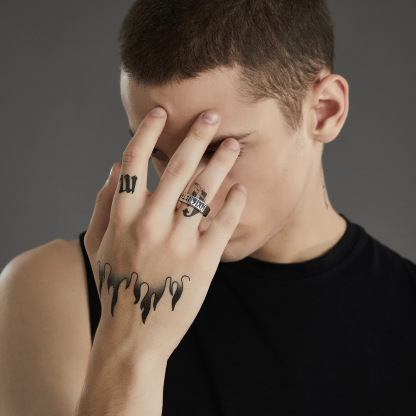 Nordic Rune Hexagonal Ring