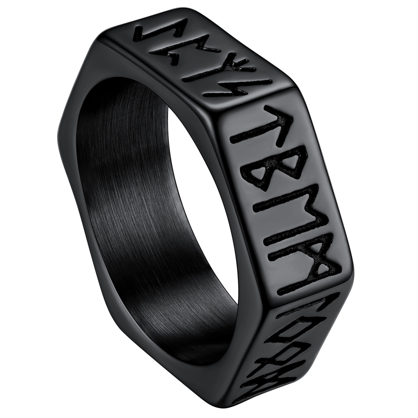 Nordic Rune Hexagonal Ring
