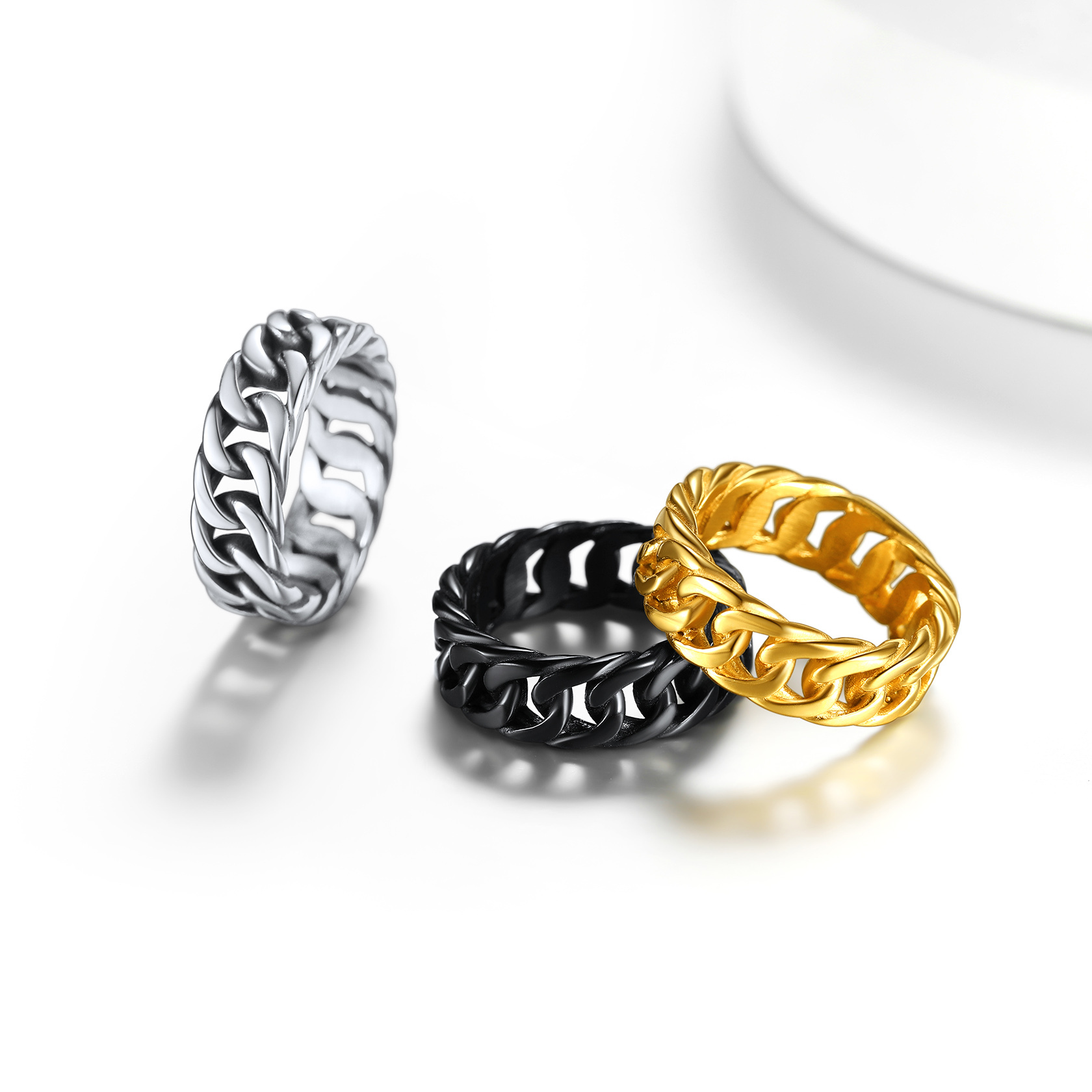 Chain-link Cuban chain ring