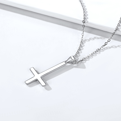 925 Silver Inverted Cross Necklace
