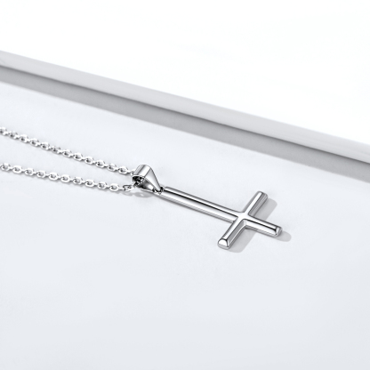 925 Silver Inverted Cross Necklace