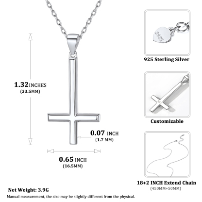 Substantial 925 Silver Inverted Cross Pendant