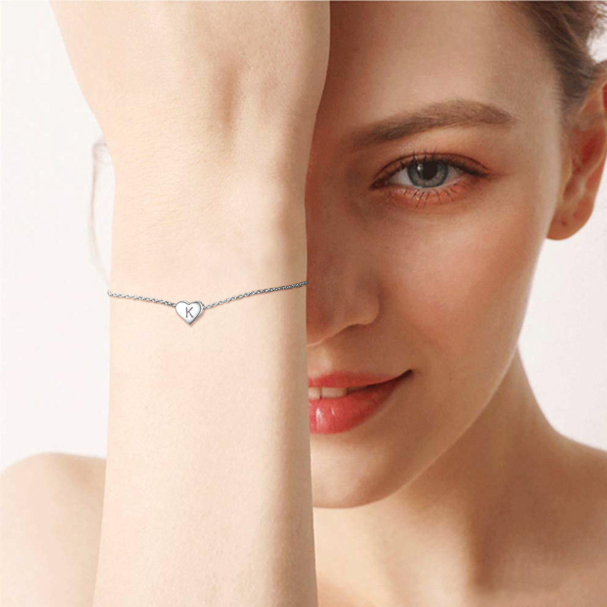 Heart Initial Charm Bracelet