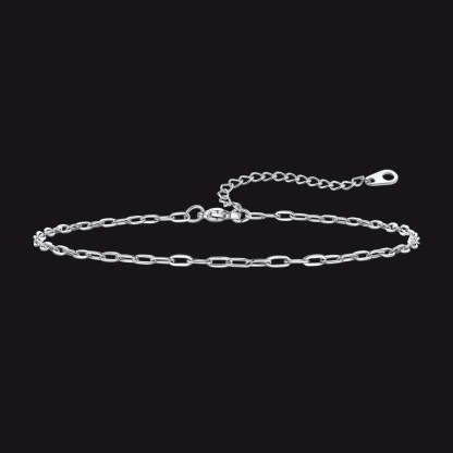 Paperclip Chain Anklet Bracelet for Women 2mm Summer Beach Jewelry