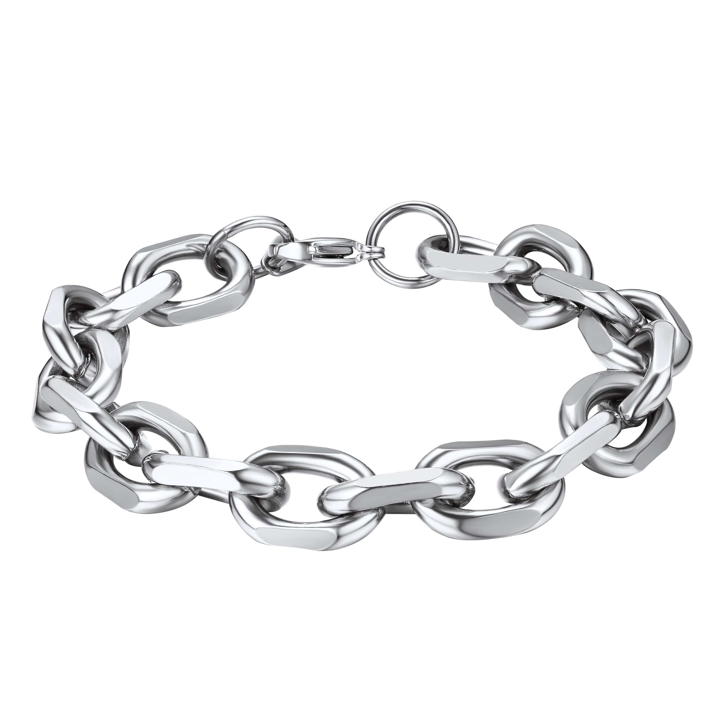Stainless Steel Rolo Cable Chain Bracelets For Men