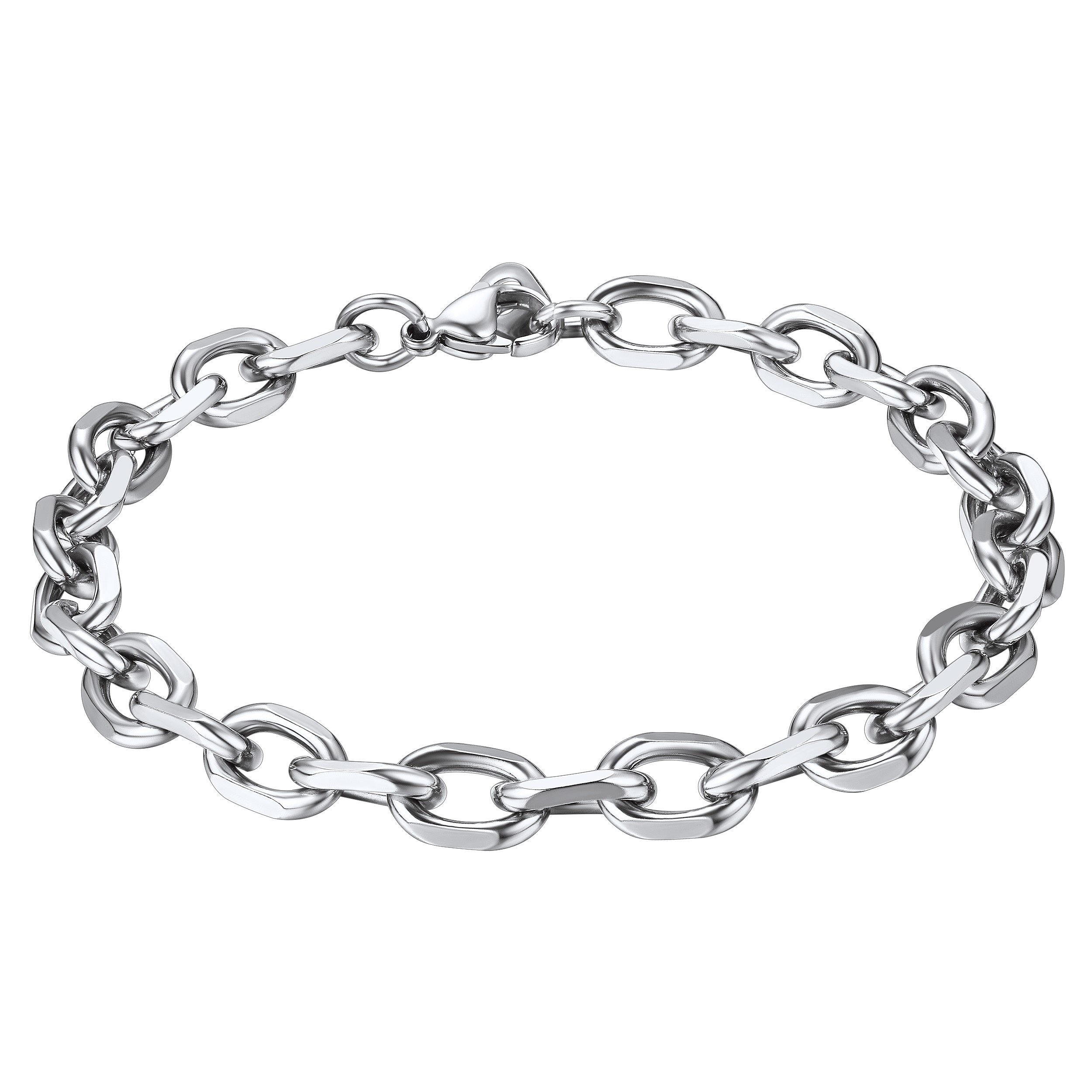 Stainless Steel Rolo Cable Chain Bracelets For Men