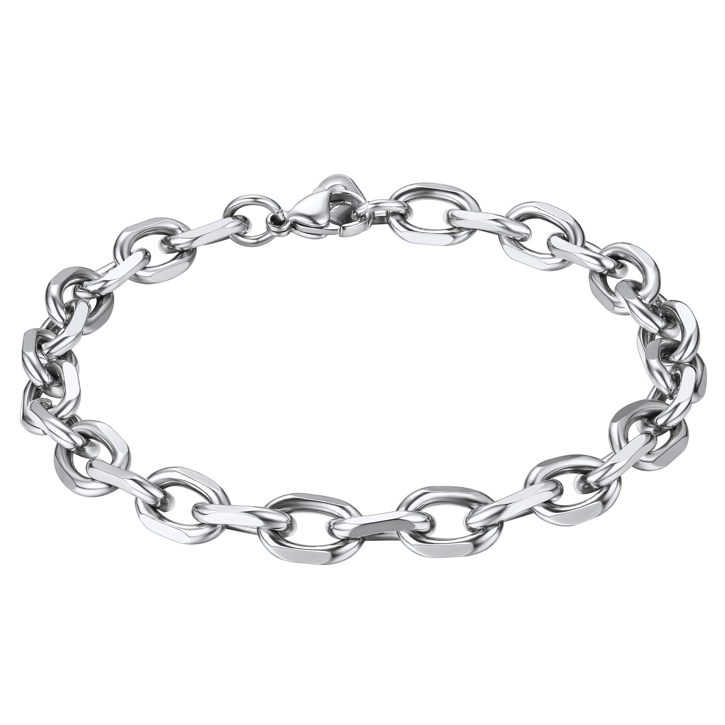 Stainless Steel Rolo Cable Chain Bracelets For Men