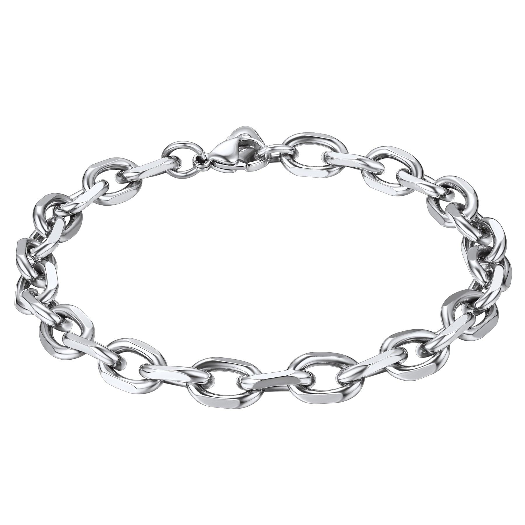 Stainless Steel Rolo Cable Chain Bracelets For Men