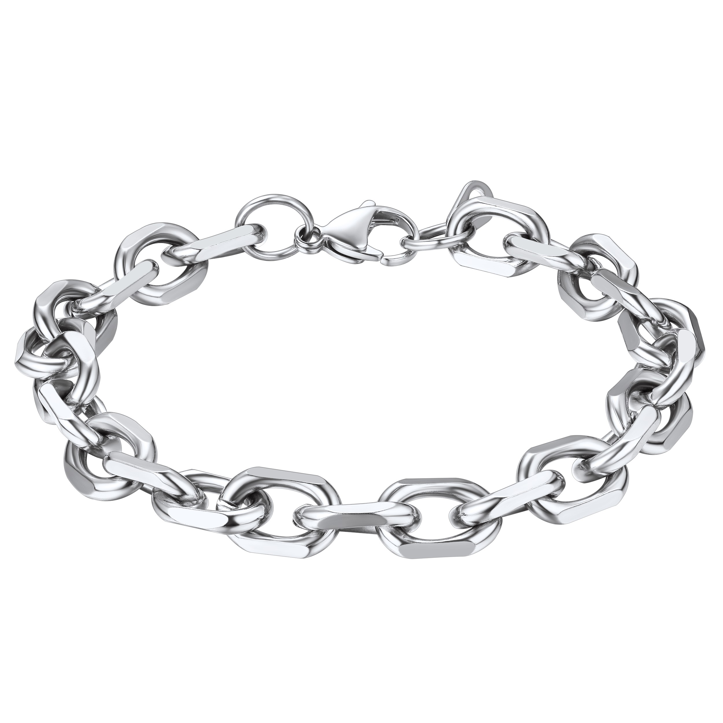 Stainless Steel Rolo Cable Chain Bracelets For Men