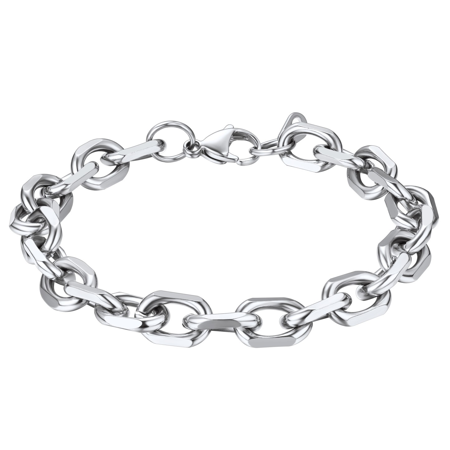 Stainless Steel Rolo Cable Chain Bracelets For Men