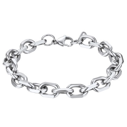 Stainless Steel Rolo Cable Chain Bracelets For Men