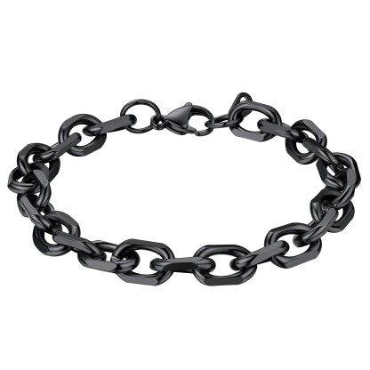 Stainless Steel Rolo Cable Chain Bracelets For Men