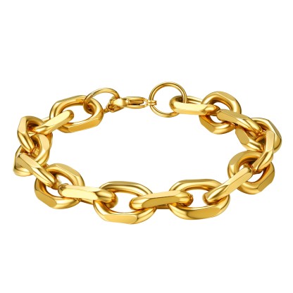 Stainless Steel Rolo Cable Chain Bracelets For Men