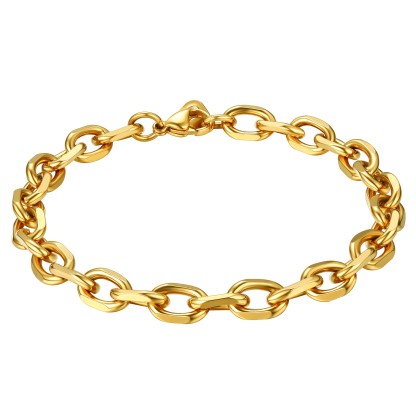 Stainless Steel Rolo Cable Chain Bracelets For Men