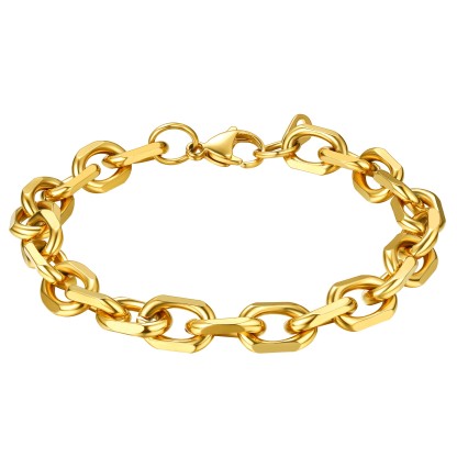 Stainless Steel Rolo Cable Chain Bracelets For Men