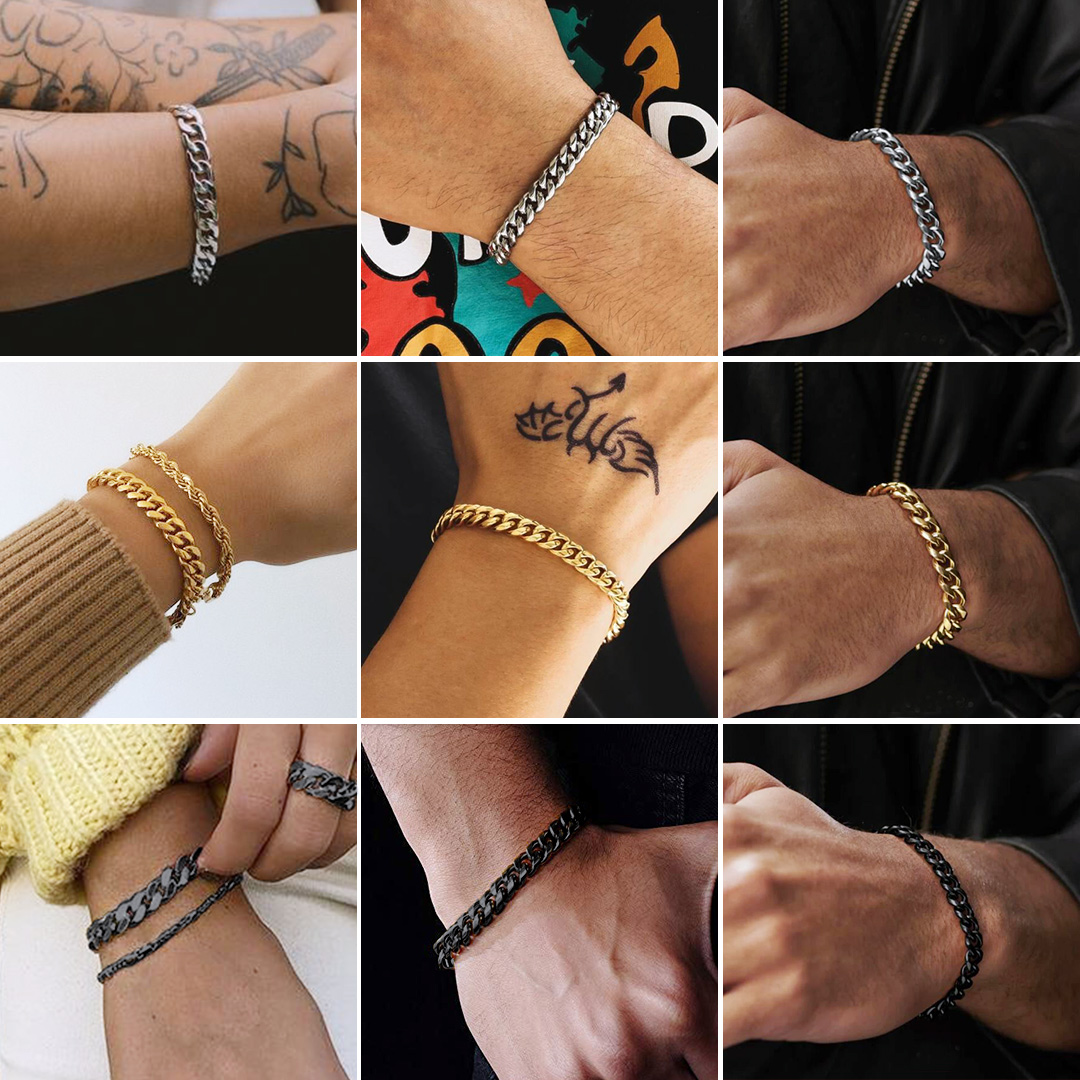 Chunky Cuban Link Bracelet for Men Women