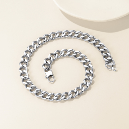 Chunky Stainless Steel Cuban Link Chain Necklace 18-20"