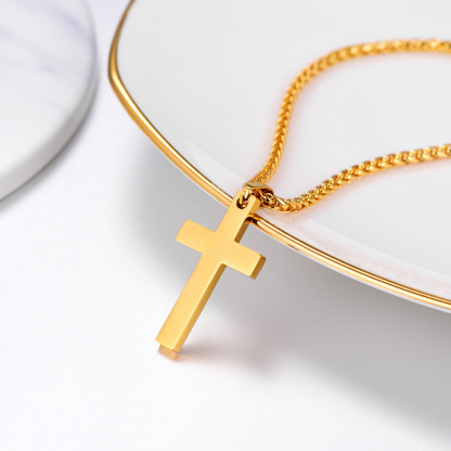 Classic Stainless Steel Cross Necklace for Men Women  Hypoallergenic Necklace