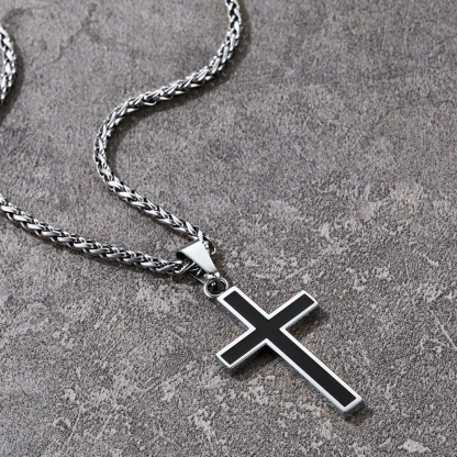 Cross Pendant Necklace, Stainless Steel-02