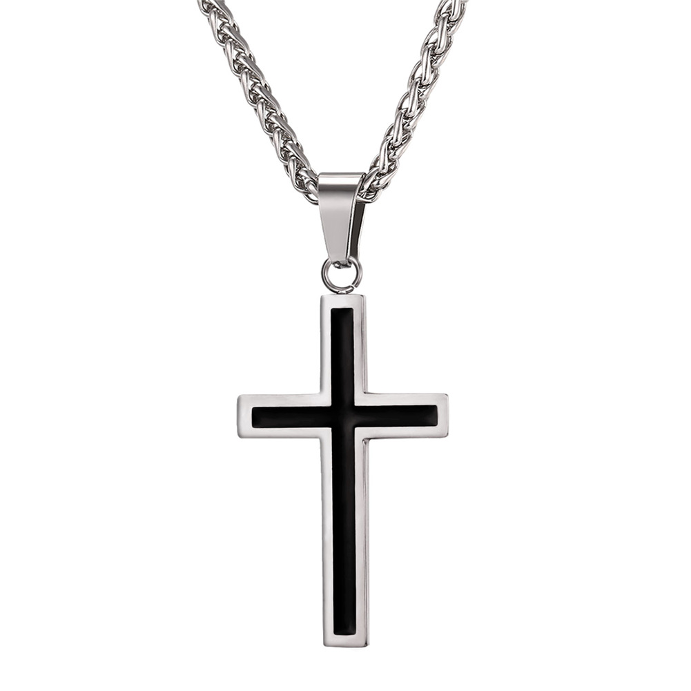 Cross Pendant Necklace in Stainless Steel