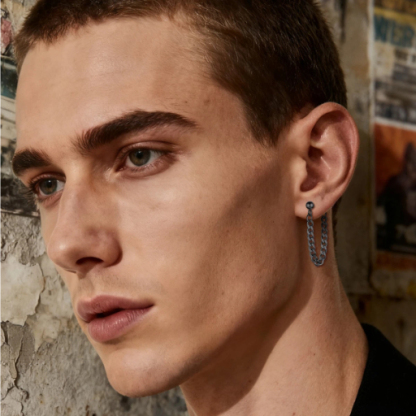Cuban Chain Dangle Earrings Stainless Steel for Men Women