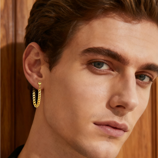 Cuban Chain Dangle Earrings Stainless Steel for Men Women