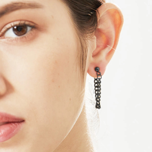 Cuban Chain Dangle Earrings Stainless Steel for Men Women