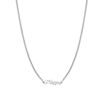Custom Name Necklace 2MM Box Chain For Her