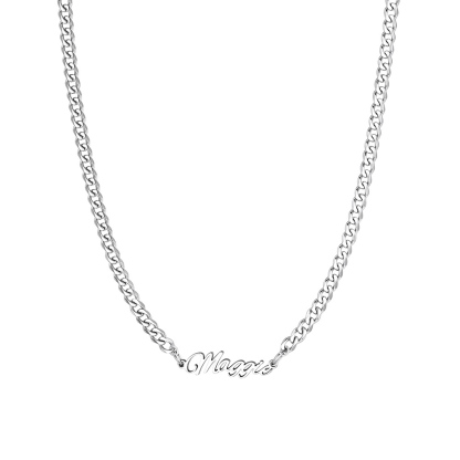 Custom Name Chain Necklace With Engraved Charms For Men