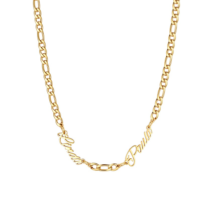 Custom Name Pendant Necklace, Stainless Steel 2MM Box Chain, Gift for Family