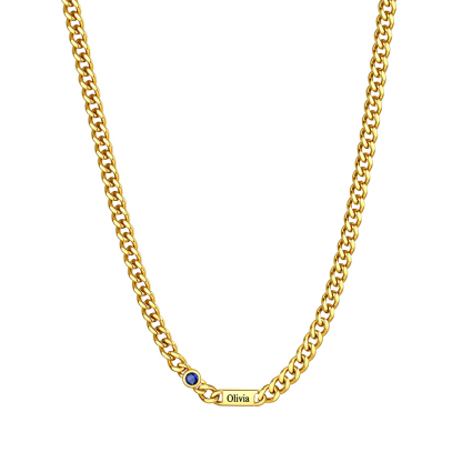 Custom Engravable Birthstone Family Necklace For Him&Her