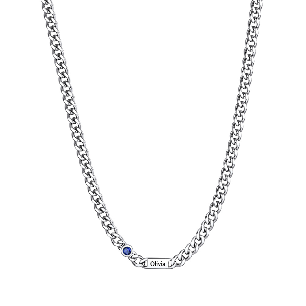 Custom Engravable Birthstone Family Necklace For Him&Her