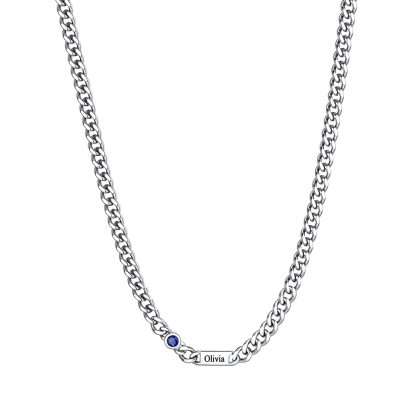 Custom Engravable Birthstone Family Necklace For Him&Her
