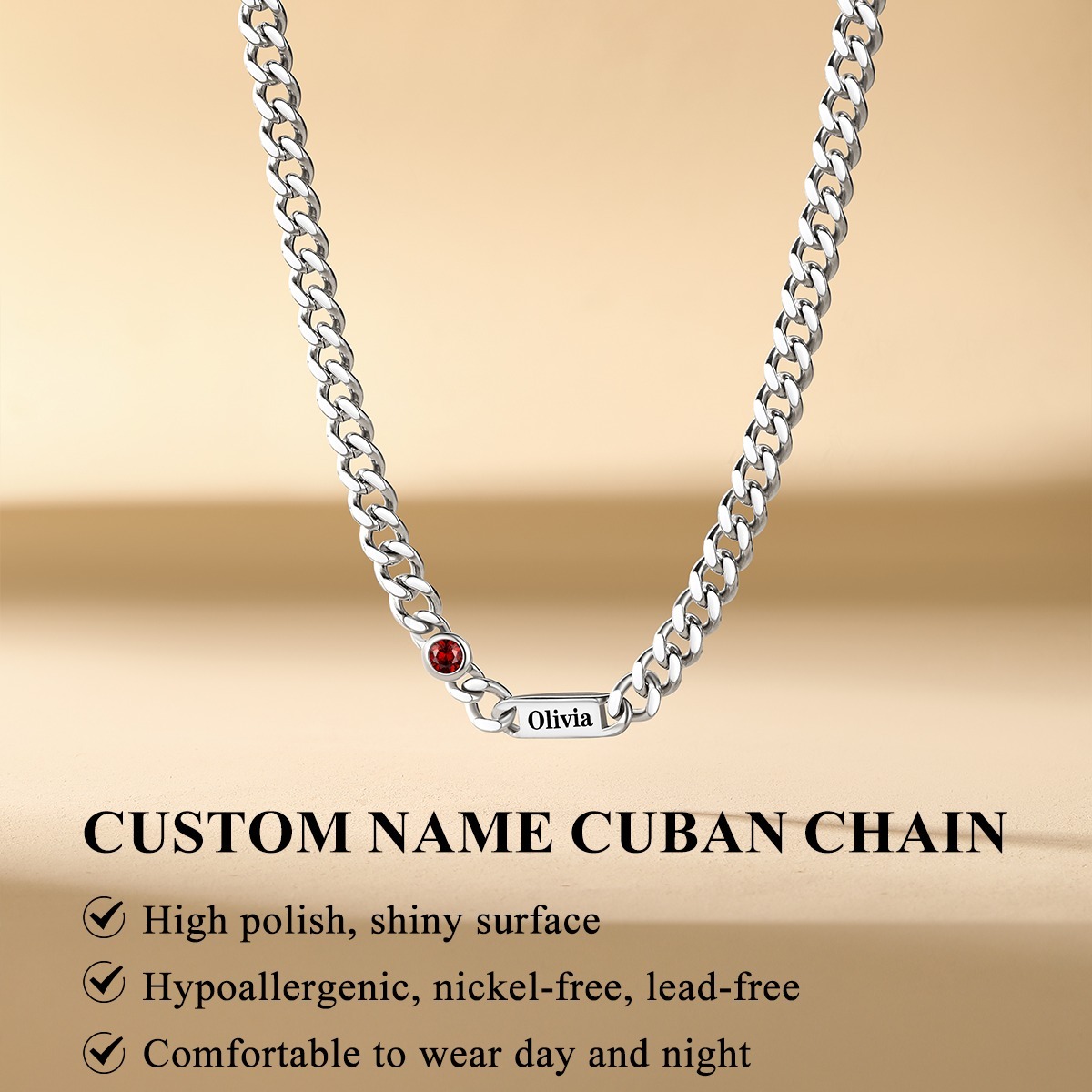 Custom Engravable Birthstone Family Necklace For Him&Her
