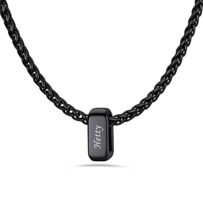 Custom Engraved Names Bead 3mm Cable Chain For Men