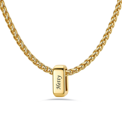 Custom Engraved Names Bead 3mm Cable Chain For Men