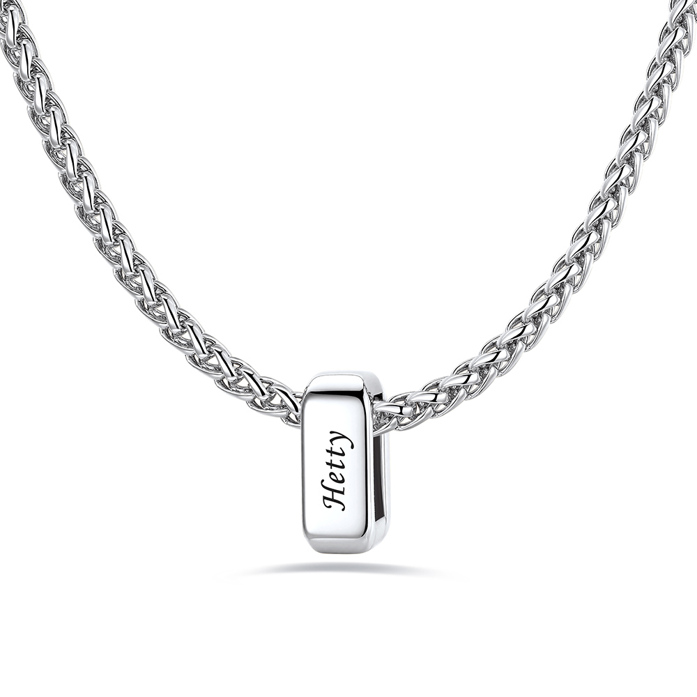 Custom Engraved Names Bead 3mm Cable Chain For Men