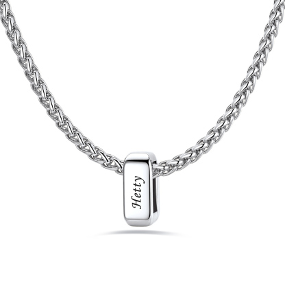 Custom Engraved Names Bead 3mm Cable Chain For Men