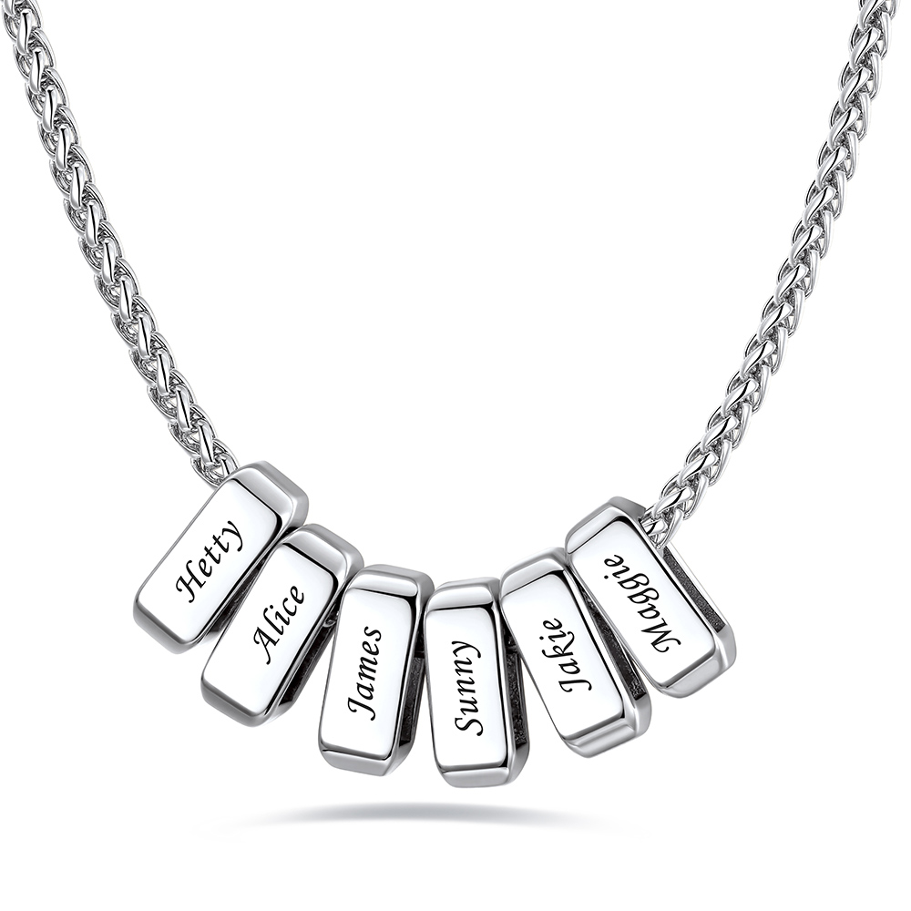 Custom Engraved Names Bead 3mm Cable Chain For Men