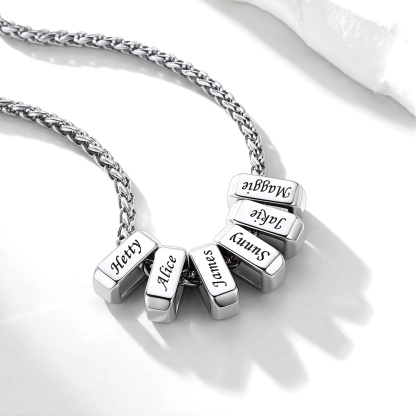 Custom Engraved Names Bead 3mm Cable Chain For Men