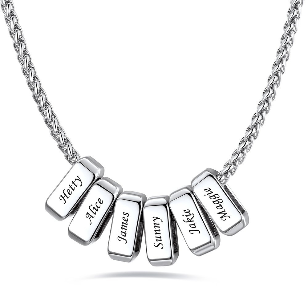 Custom Engraved Names Bead 3mm Cable Chain For Men