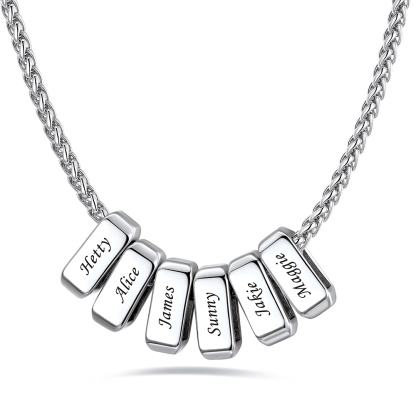 Custom Engraved Names Bead 3mm Cable Chain For Men