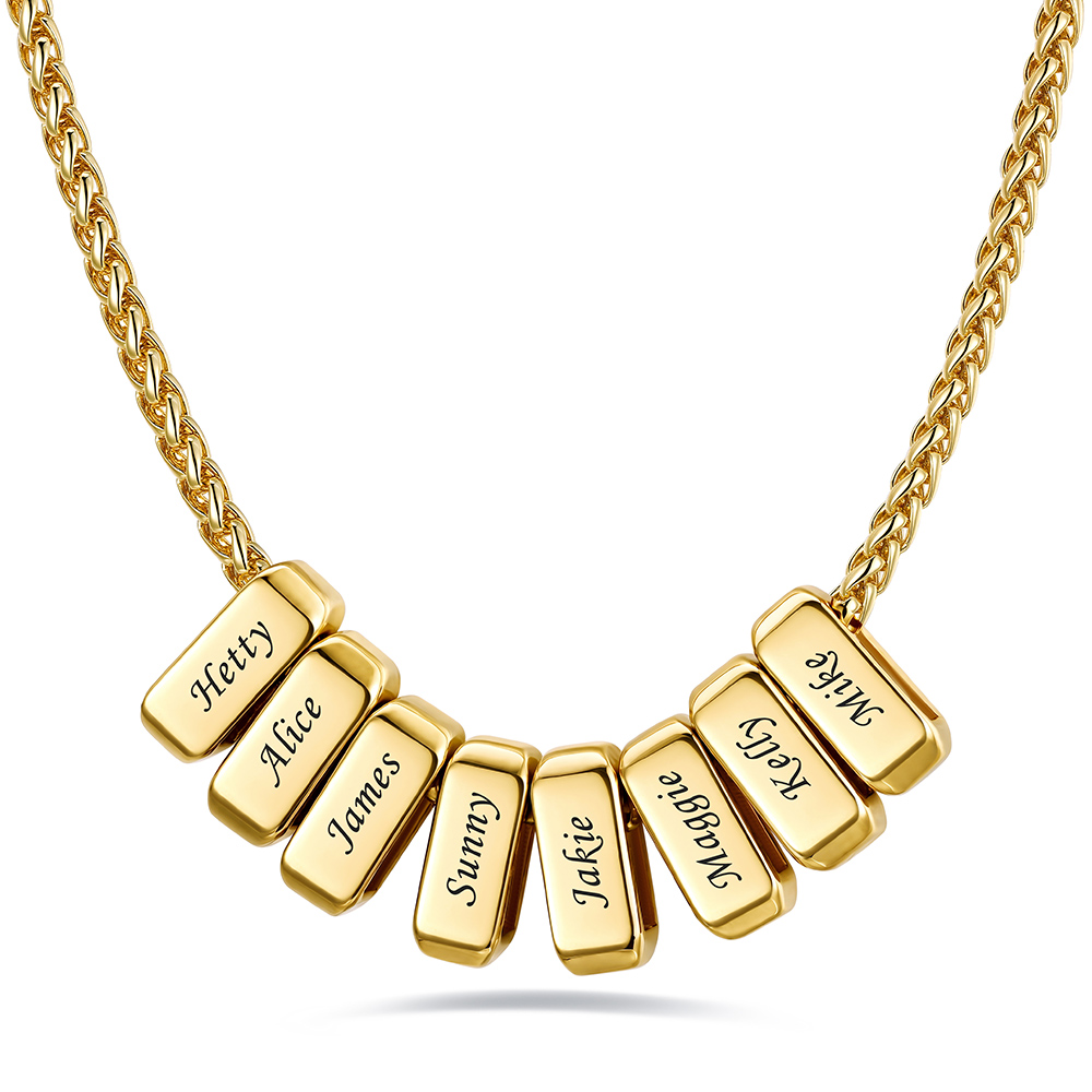 Custom Engraved Names Bead 3mm Cable Chain For Men