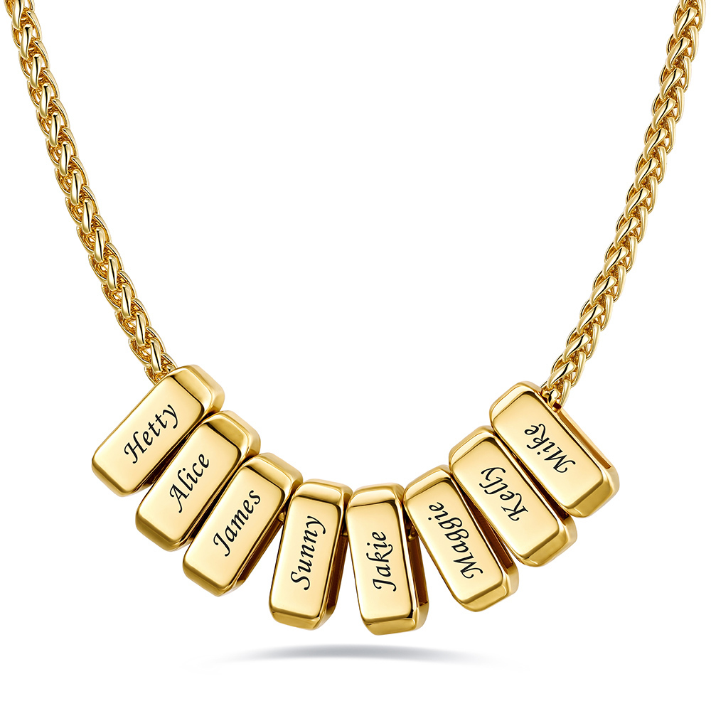 Custom Engraved Names Bead 3mm Cable Chain For Men