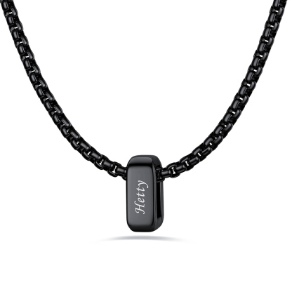 Custom Engraved Bead Names Box Chain For Her